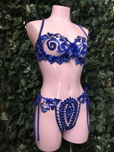 @LittleFire_Studio Handmade Blue Sequin Bra ~ LFSB07
